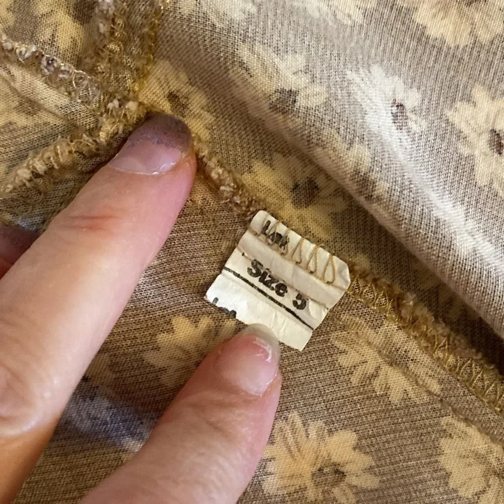 Vintage 90's Light Brown Floral Print Mini Wrap Skirt Size Small